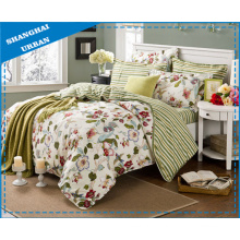 Flower Stripe Bedding Set Duvet Cover